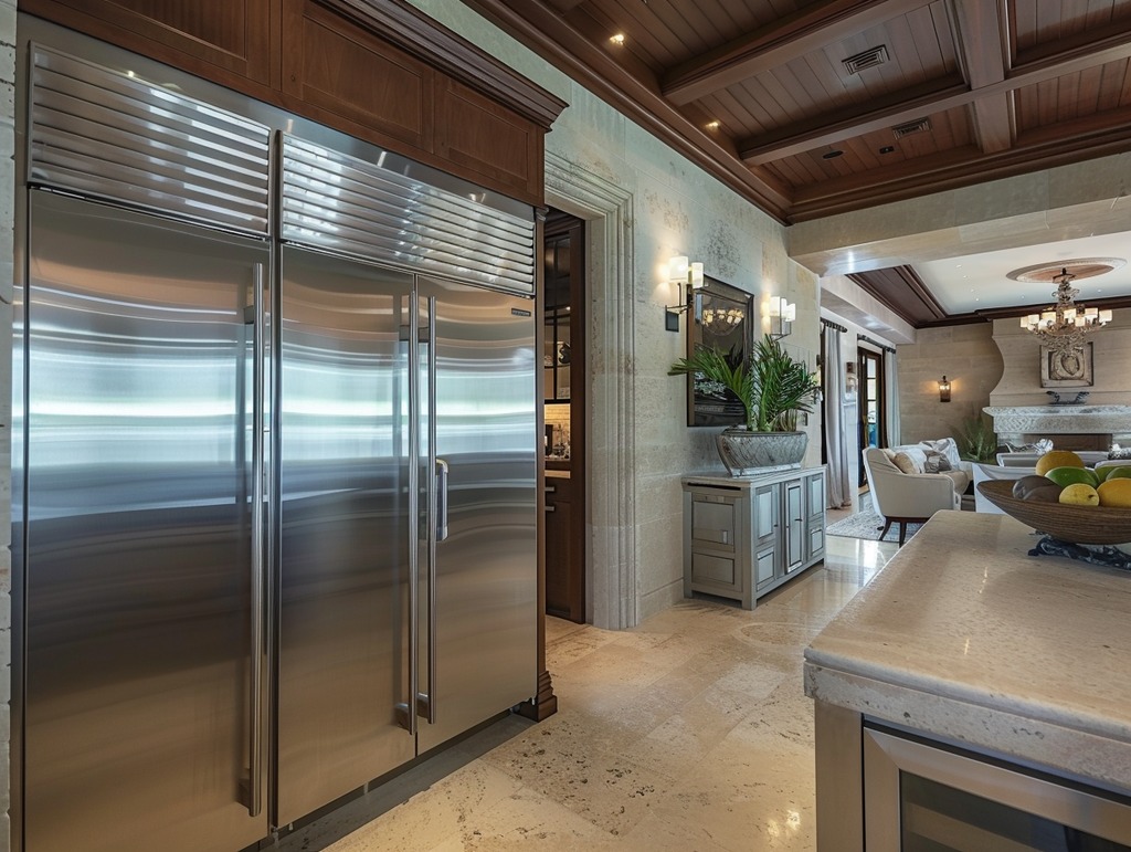 Stainless Steel Refrigerator in a Luxury Home