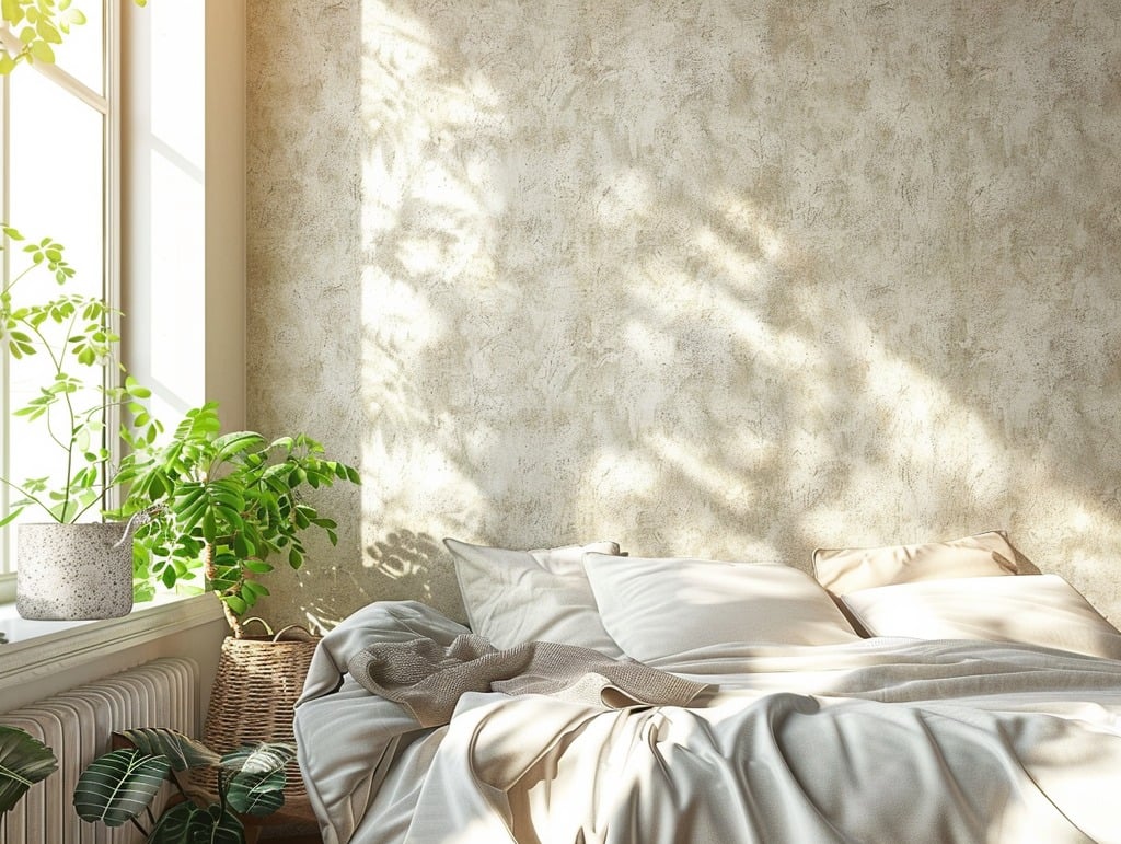 Textured Wallpaper in Bedroom