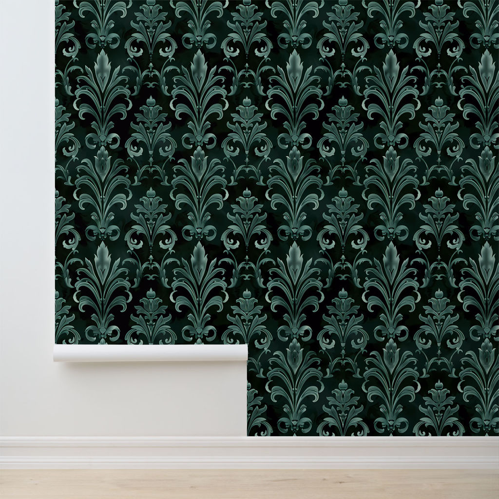 Zazzle - Whimsigoth Emerald Green Fleur Wallpaper