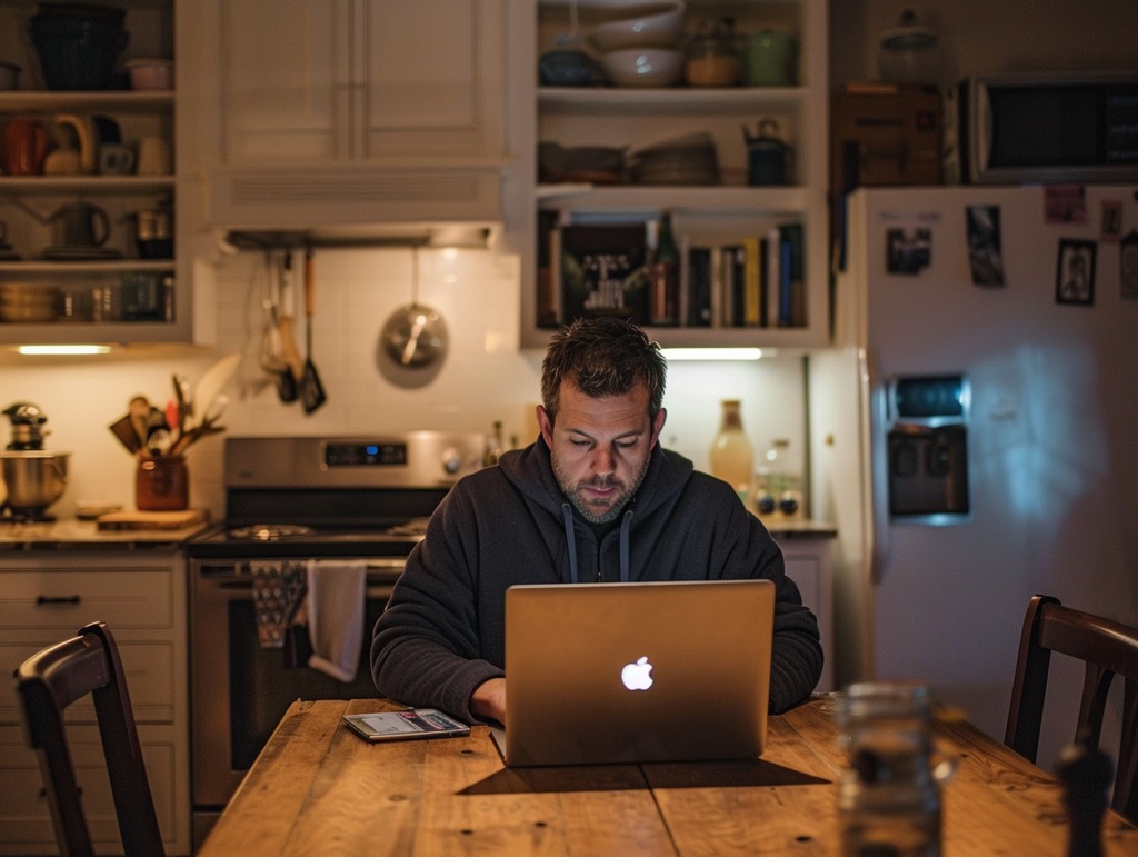 A Man Preparing His Financial Records