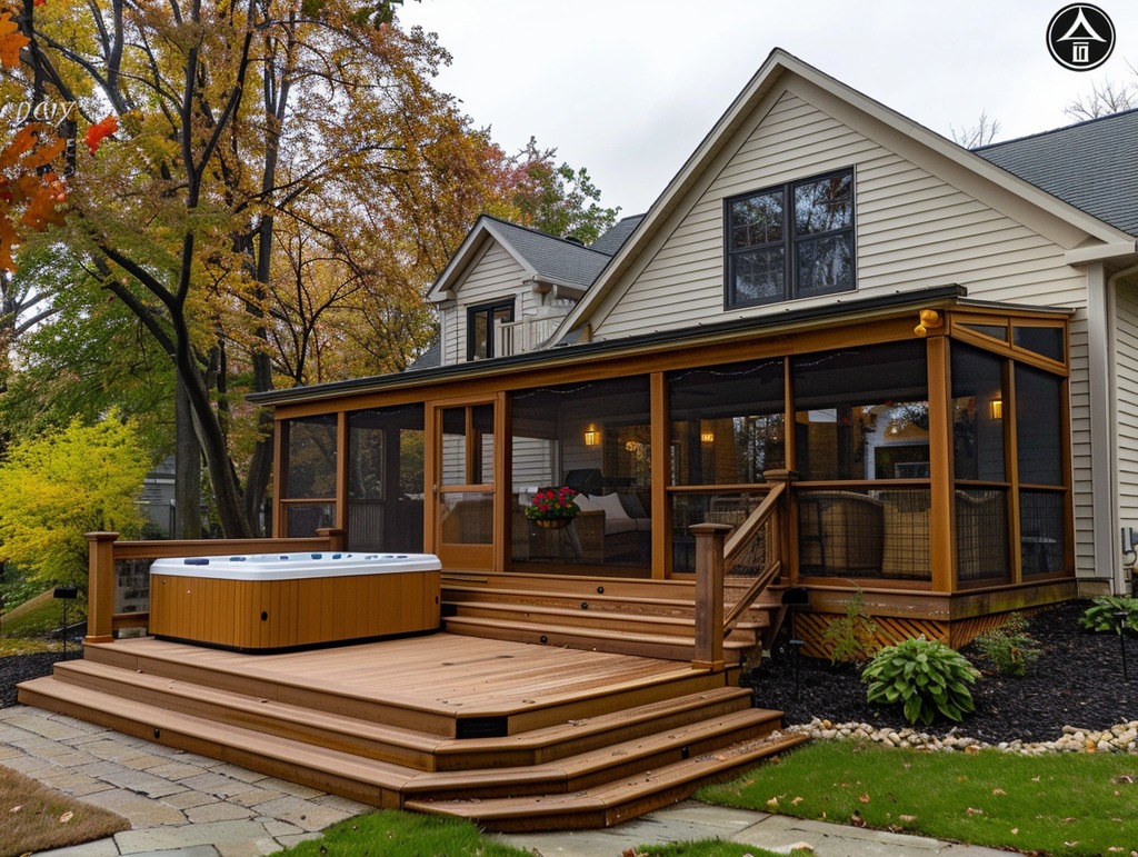 Deck Off of a Screened Porch