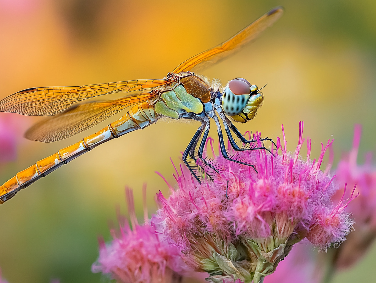 Dragonfly Resting on a Flower