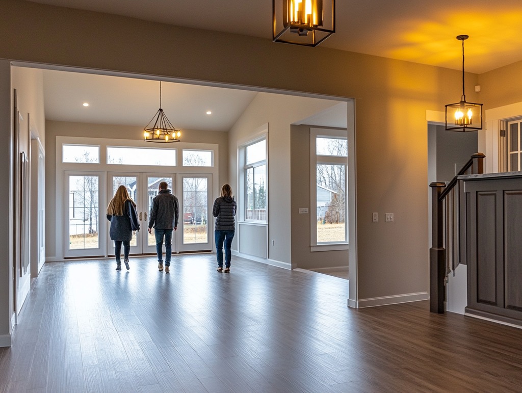 Home Buyers Walking Through a Home