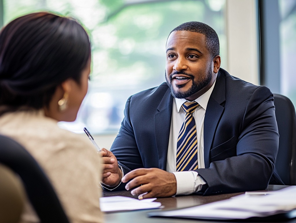 Insurance Agent Talking to Client