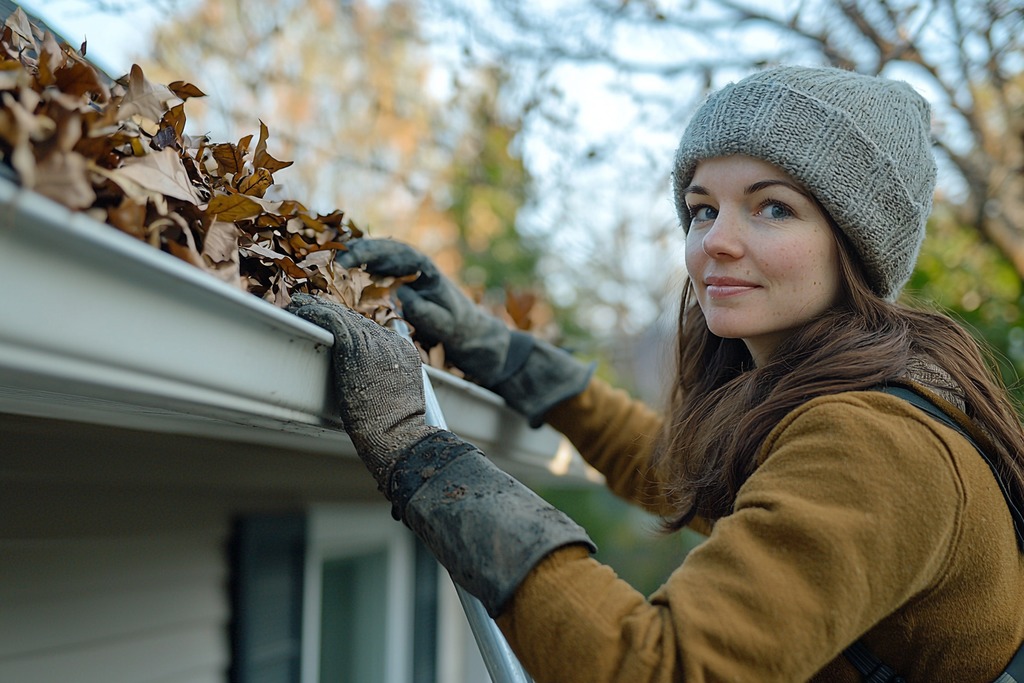 Cleaning Leaves Out of Gutters