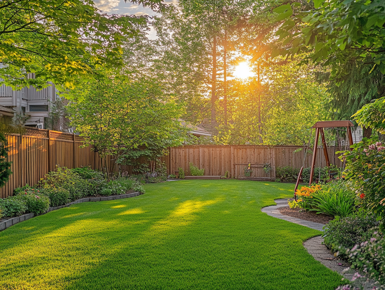 Back Yard with Nice Wood Fence