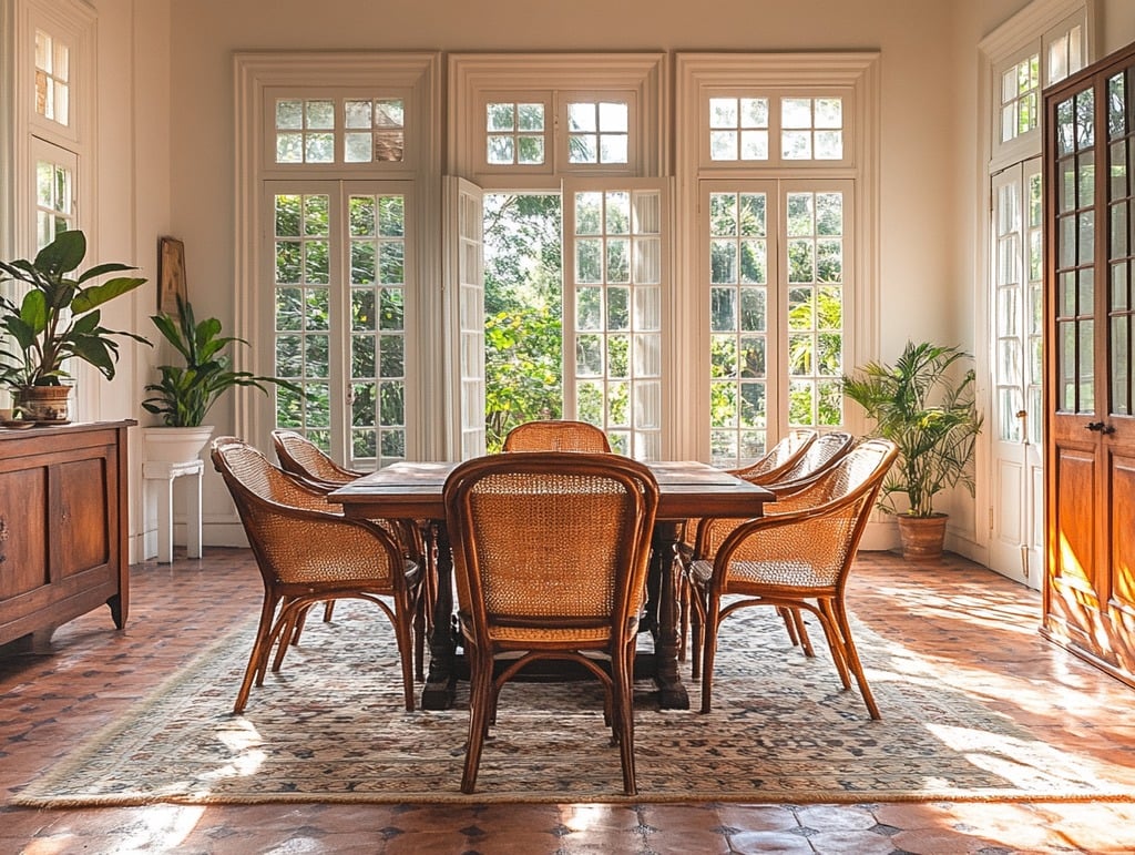 British Colonial Style Dining Room