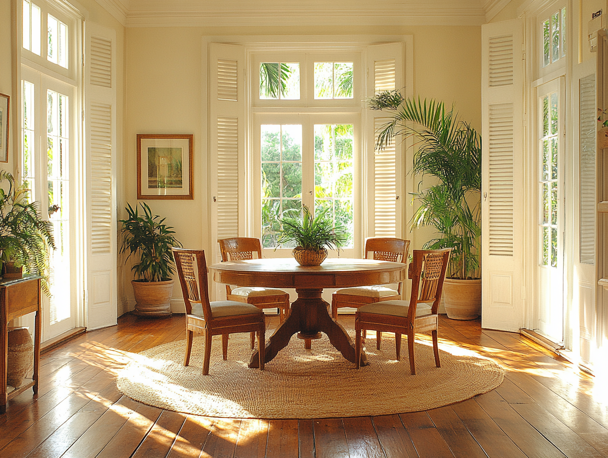 British Colonial Style Dining Room