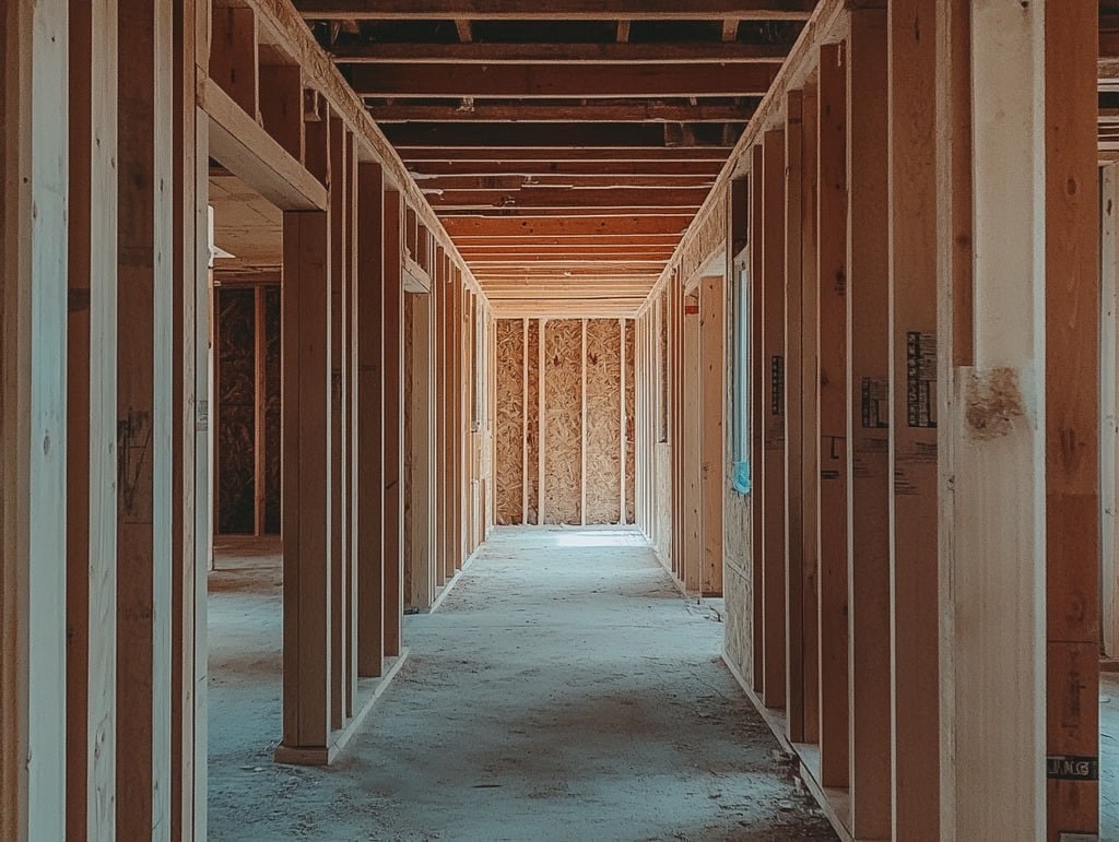 Interior of a Home Framed Out