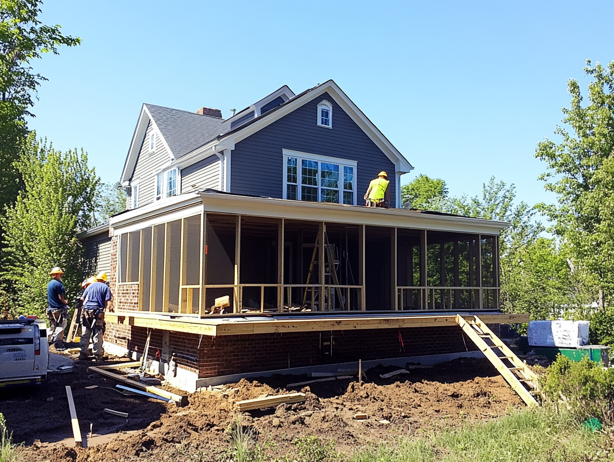 Screened Porch Being Added to Existing Home