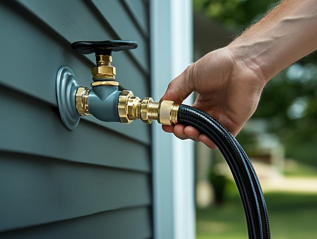 Unscrewing Hose From Outdoor Faucet