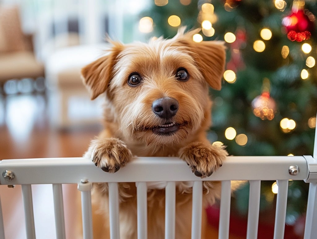 Dog Behind Baby Gate