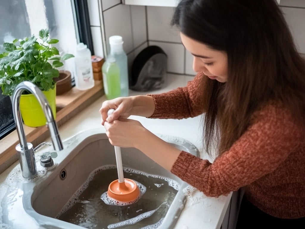 Unclogging a Sink with a Plunger