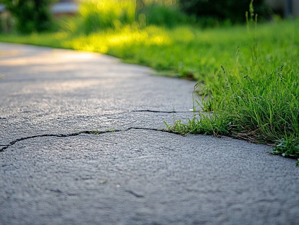 Weeds Growing Beside Driveway