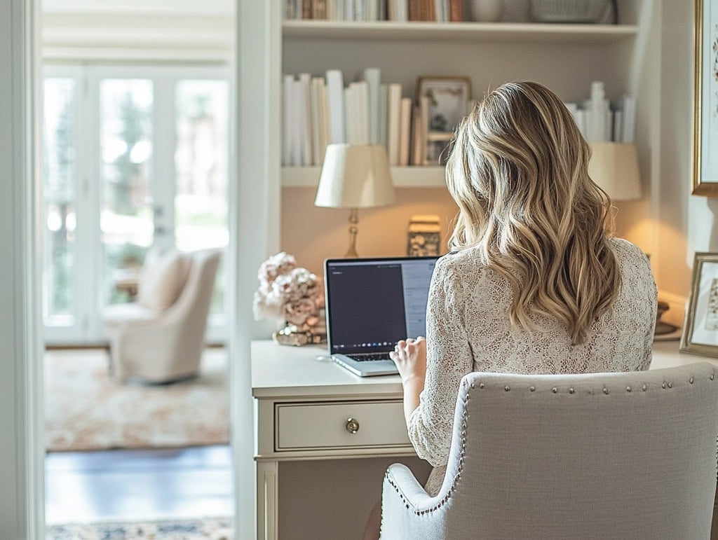 Woman Working in Home Office