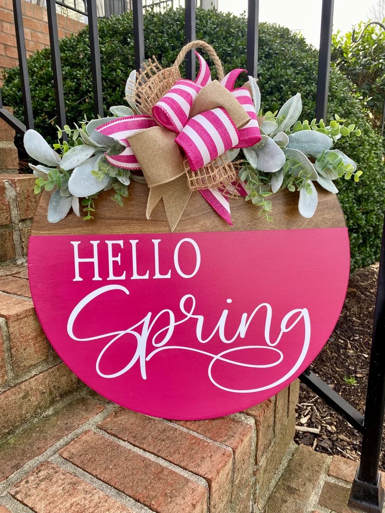 Bright Hello Spring Door Hanger - Sign Simplicity