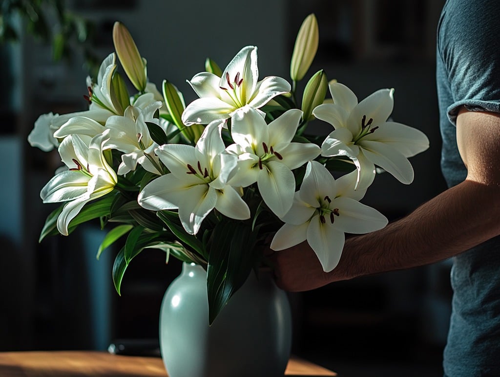 Fresh Lilies in a Vase