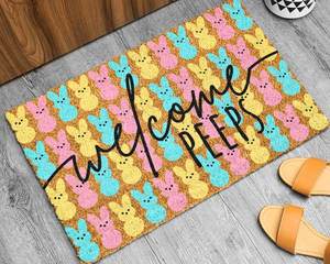 Welcome Peeps Spring Doormat - YourWeddingPlace