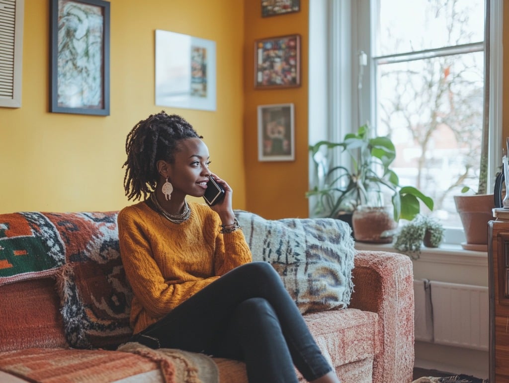 Woman Talking on Phone with Lender