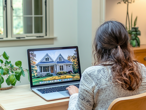 Woman Working on a Laptop