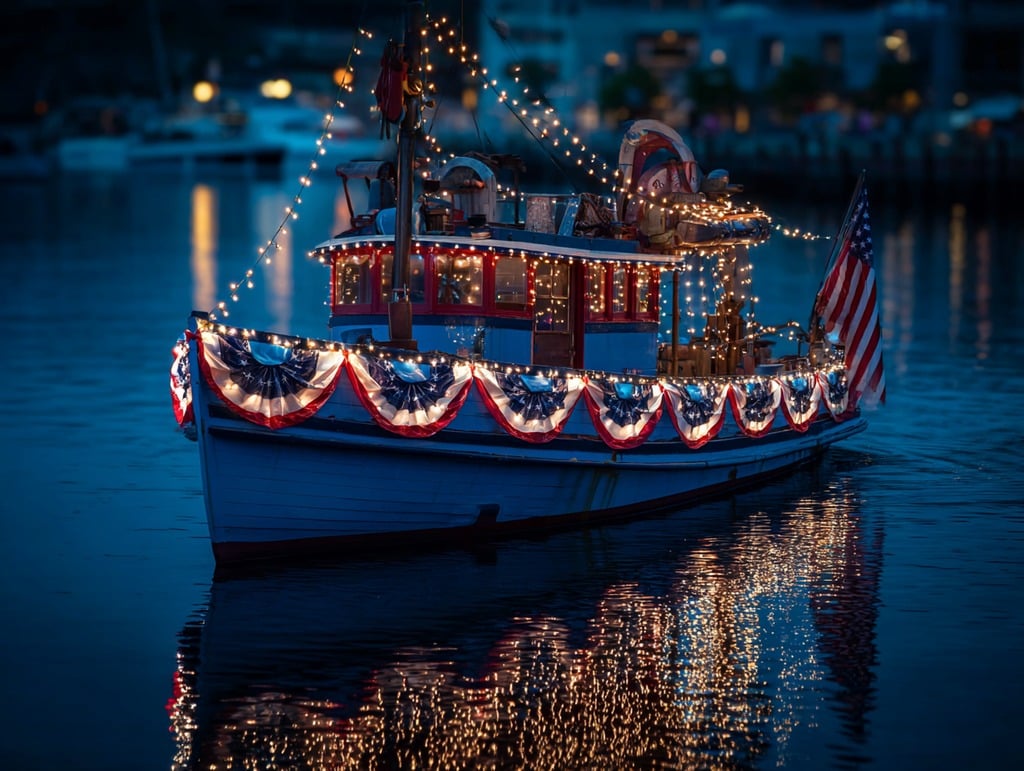 Boat Decorated for 4th of July
