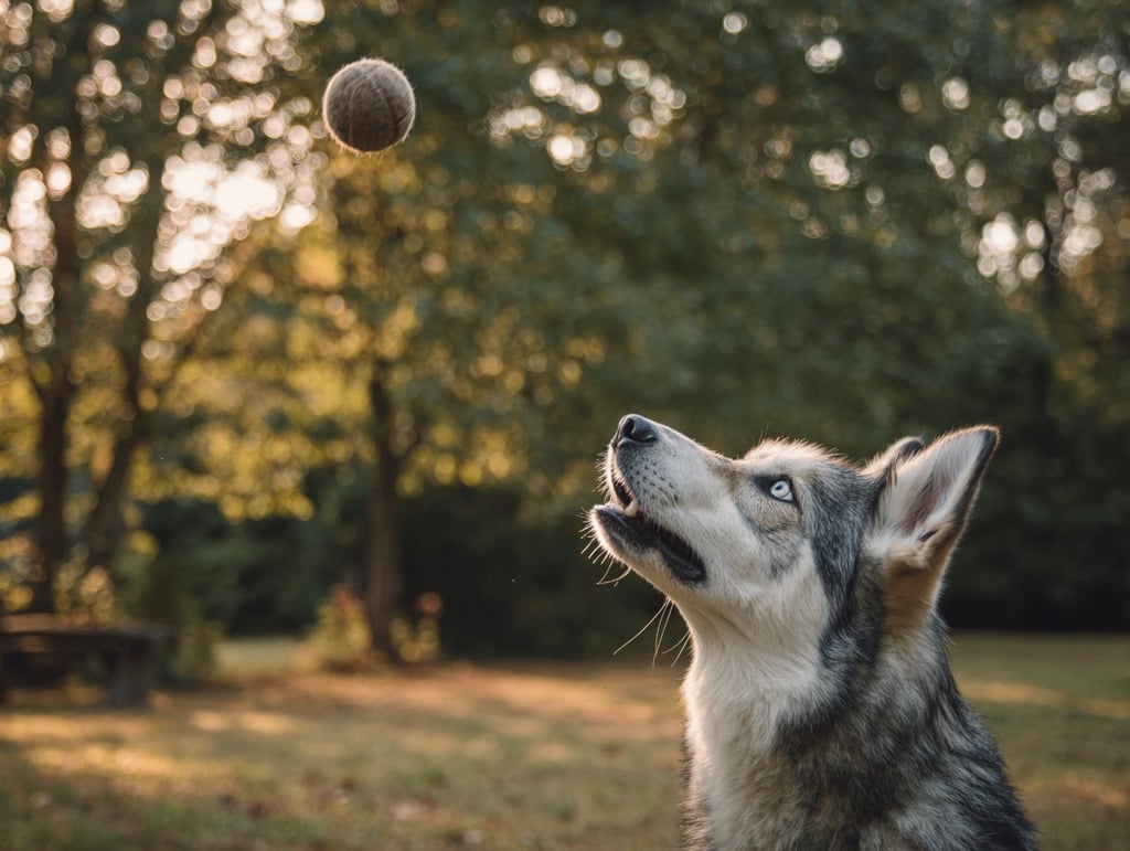 Dog Catching a Ball