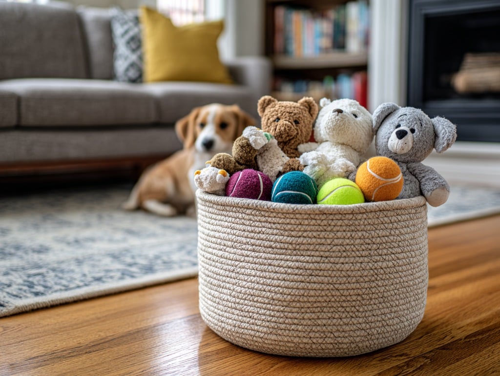 Dog Toys in Basket