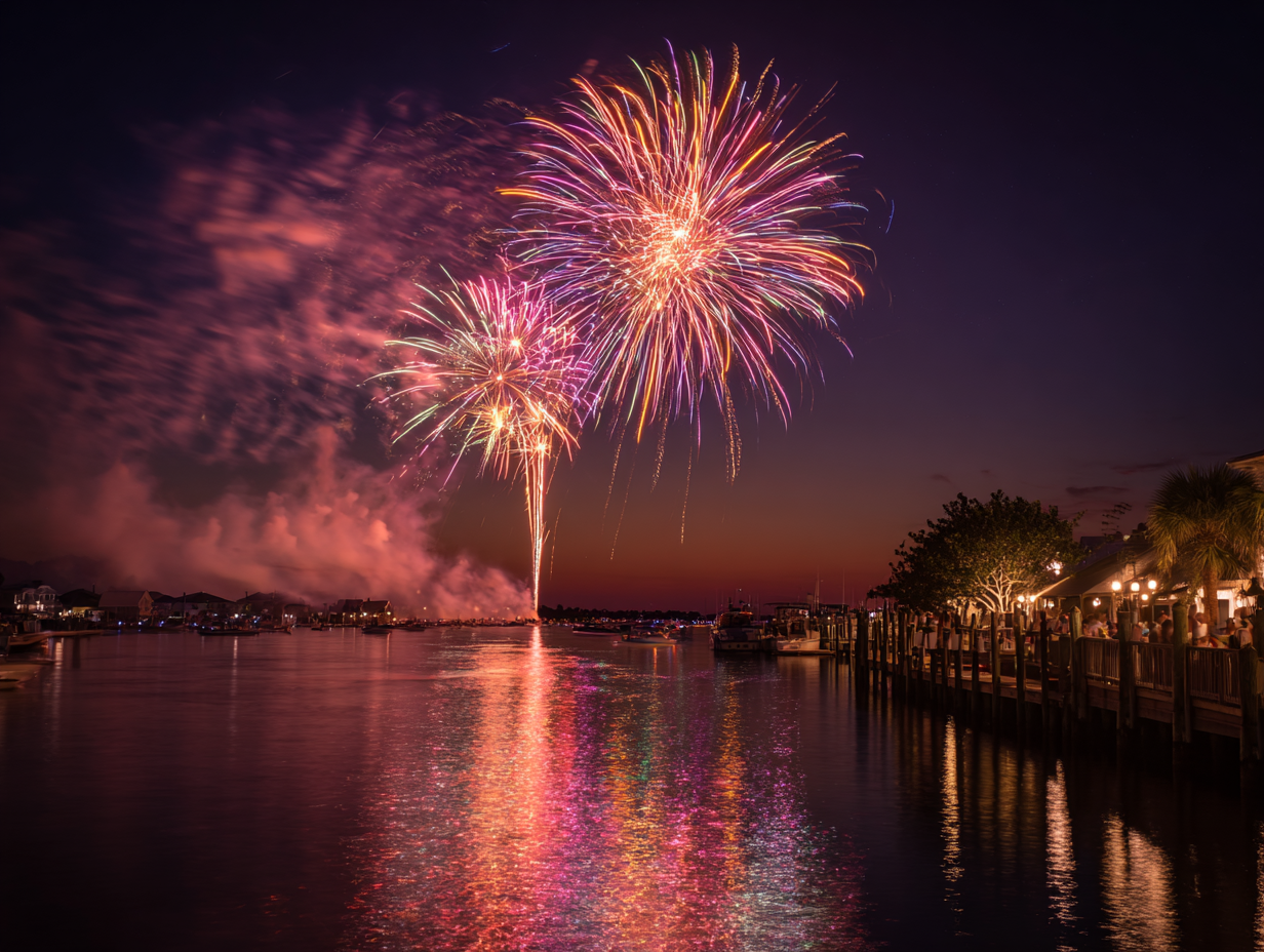 Fireworks Over Intracoastal Waterway