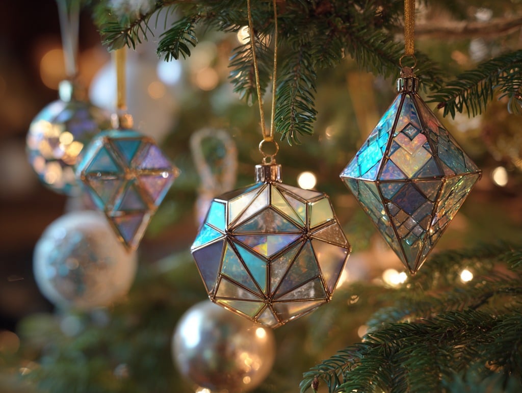 Iridescent Geometric Ornaments