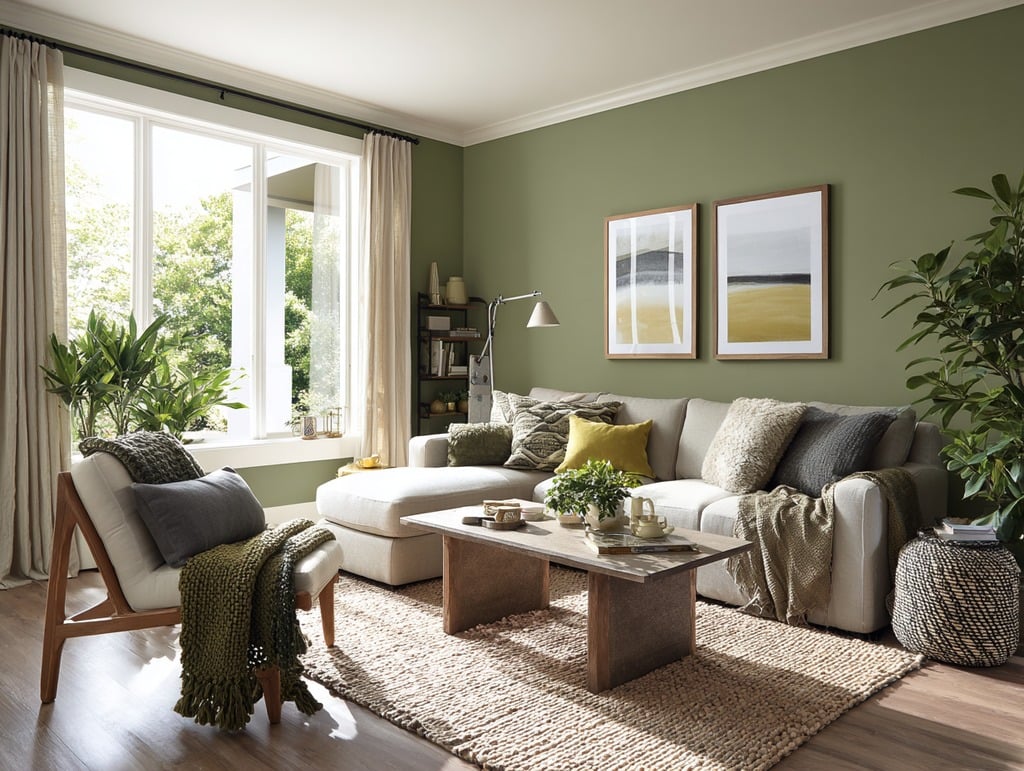 Mossy-Green Living Room