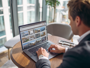 Real Estate Agent Looking at Listings