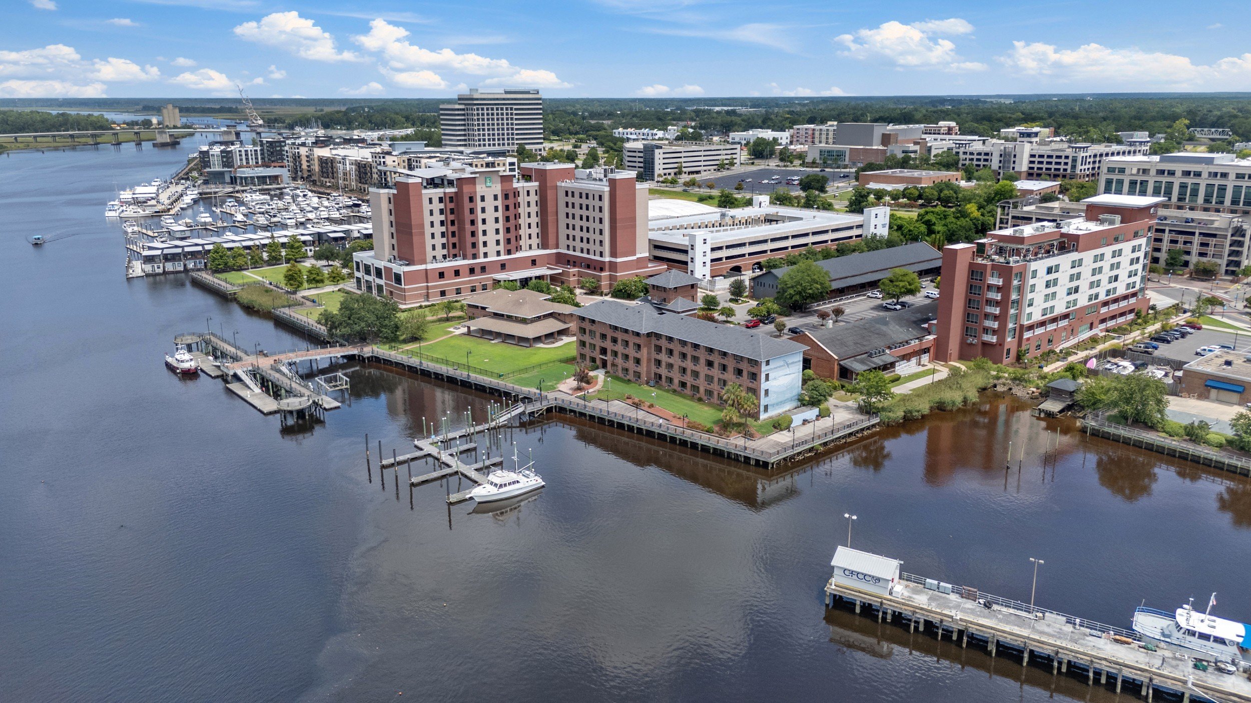 Aerial of Wilmington North Carolina Convention Center