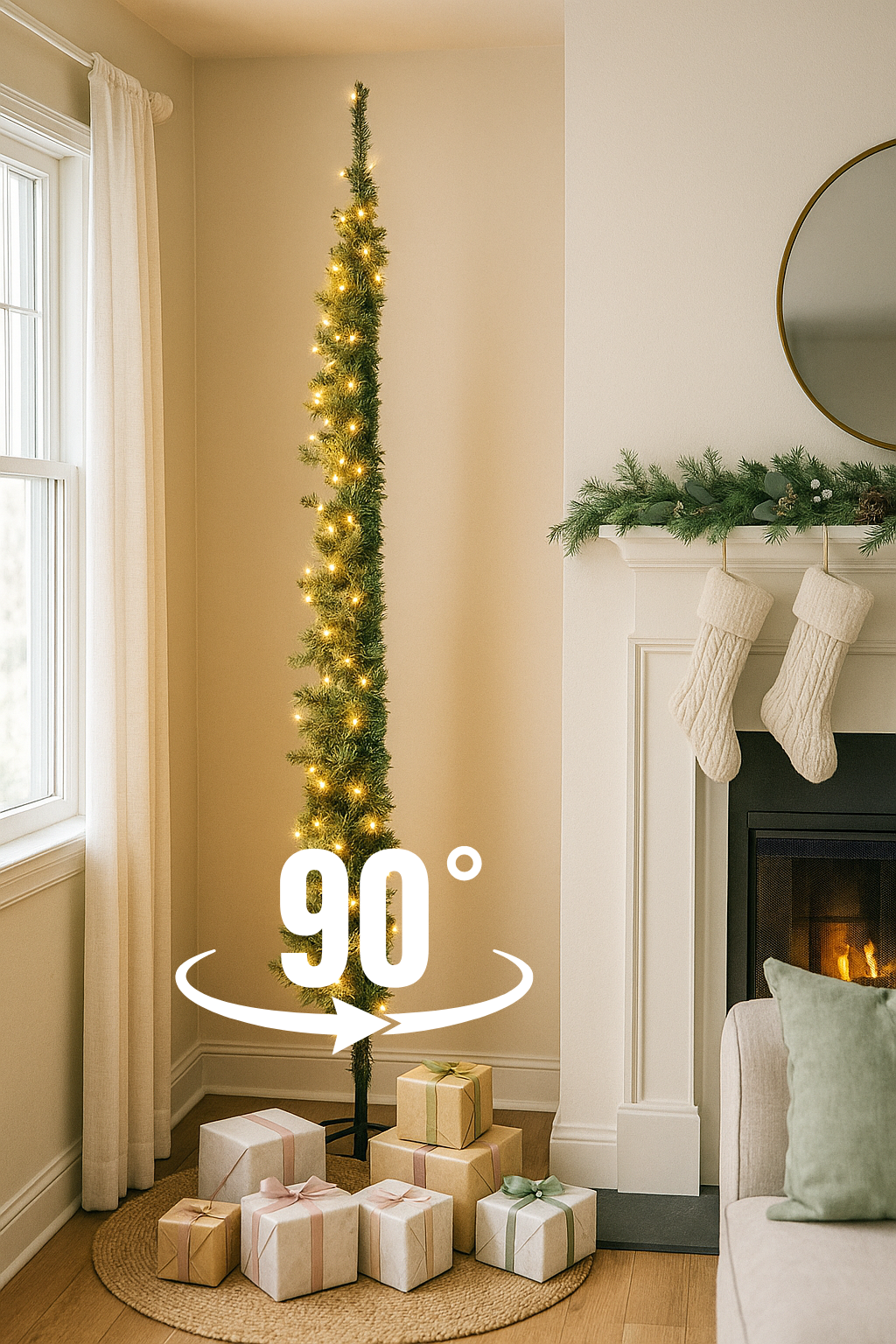 Green Pine Cashmere Half Christmas Tree - The Holiday Aisle