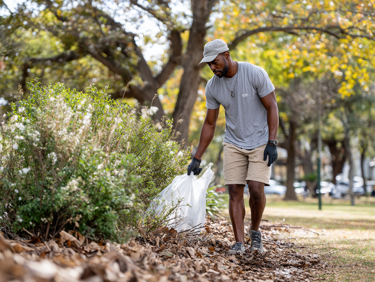 Man Cleaning Up Trash