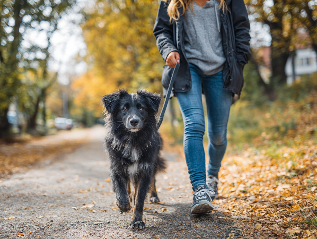 Woman Walking a Dog