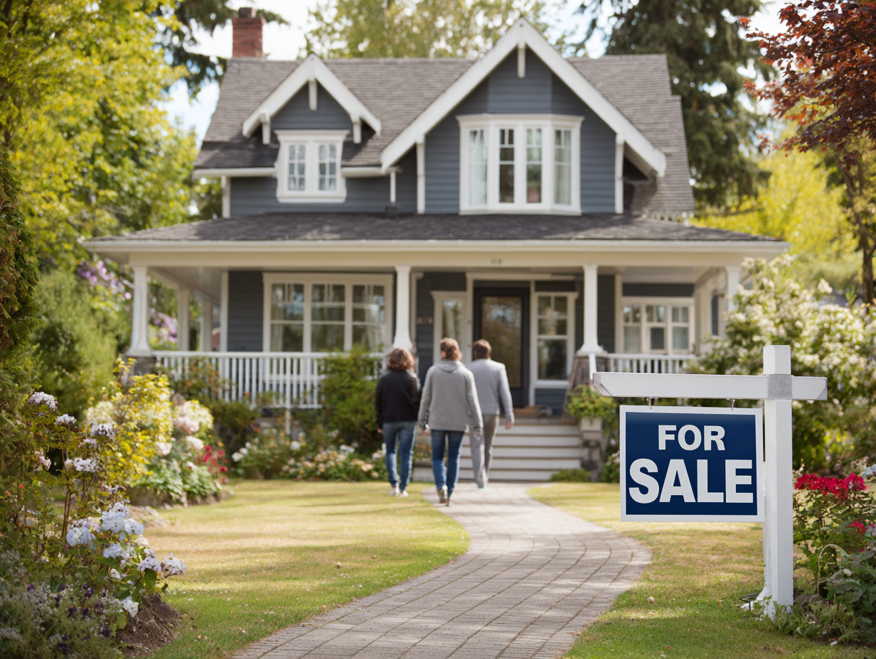Buyers Entering a Home for Sale