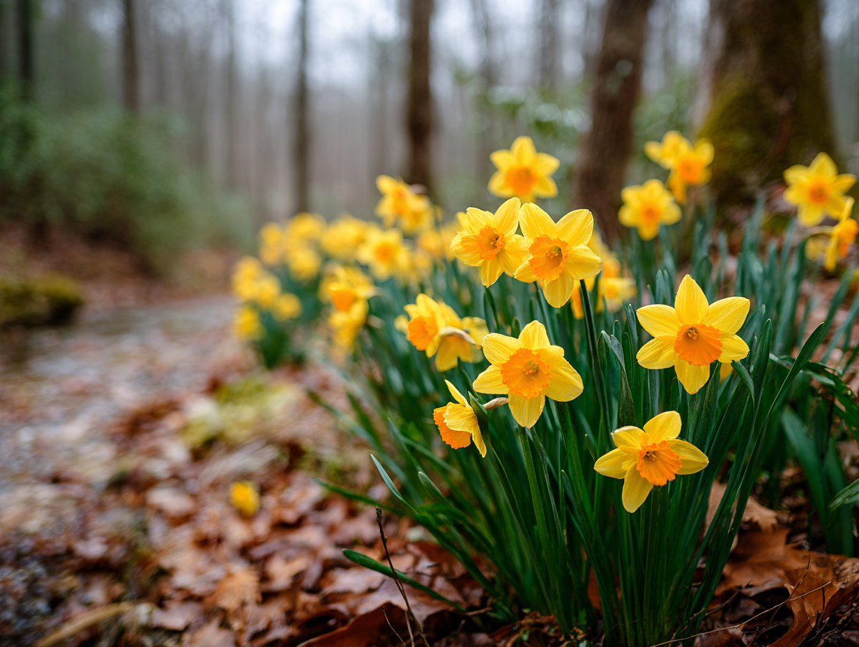 Daffodils Blooming in March
