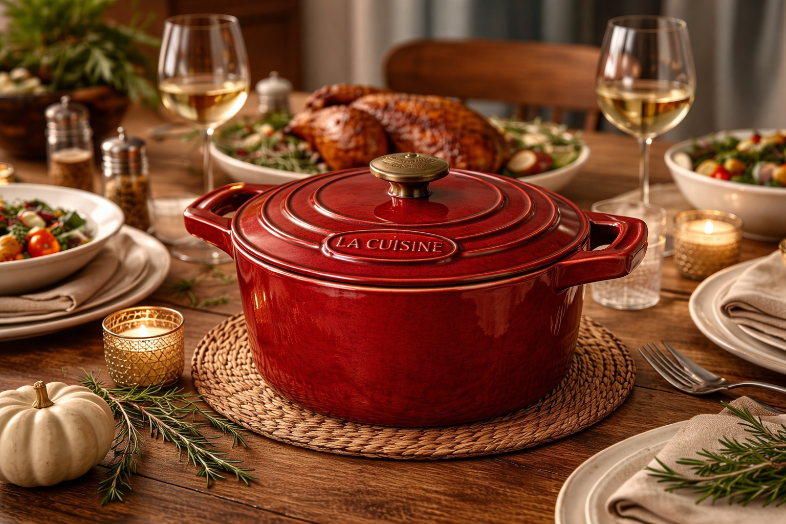 La Cuisine Enameled Cast Iron Dutch Oven Casserole Dish