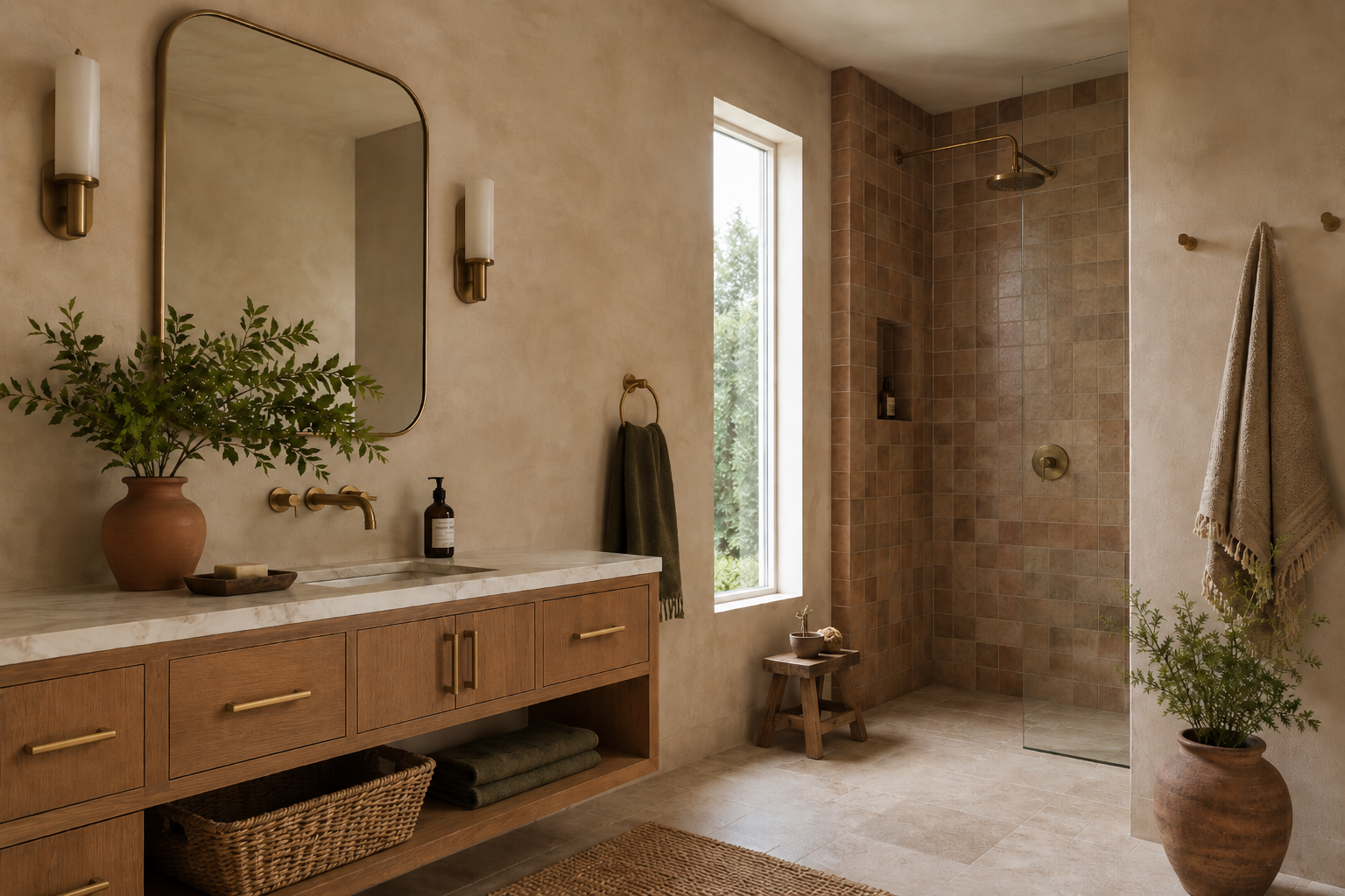 Earth Tone Bathroom