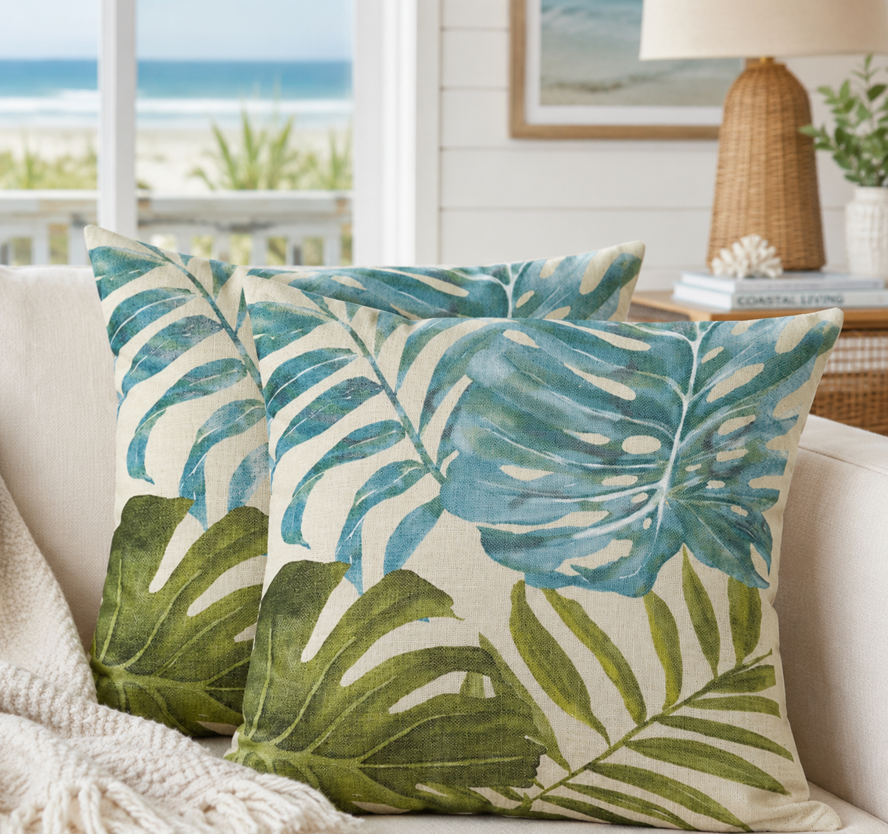 Sweetshow Palm Leaf Pillow Covers