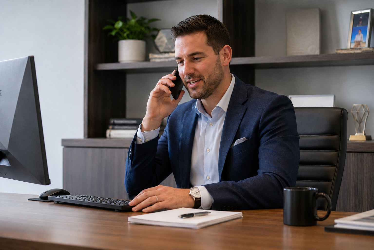 Realtor Talking on Phone
