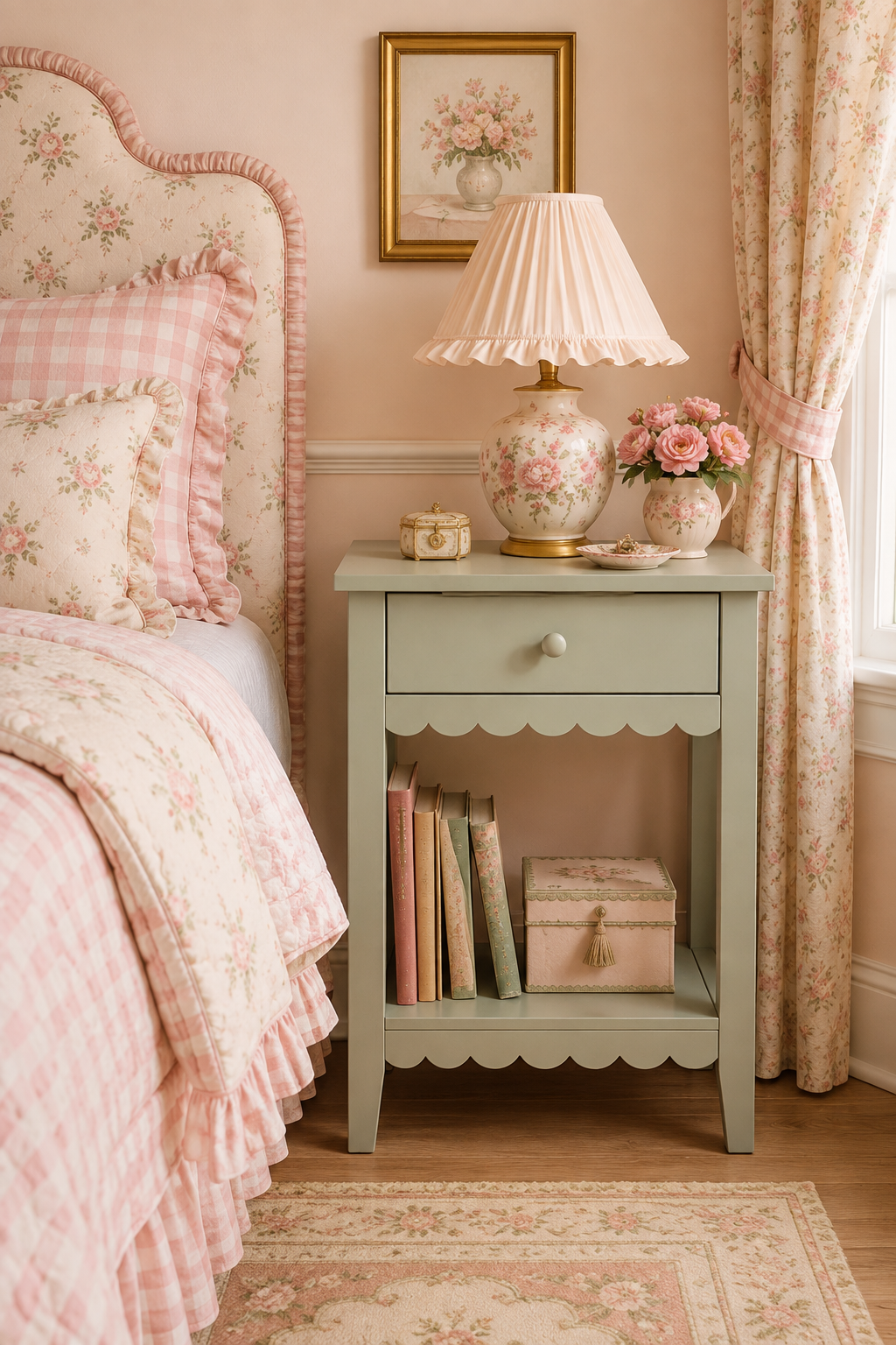 Scalloped Side Table - Dollhouse Chic Home Decor