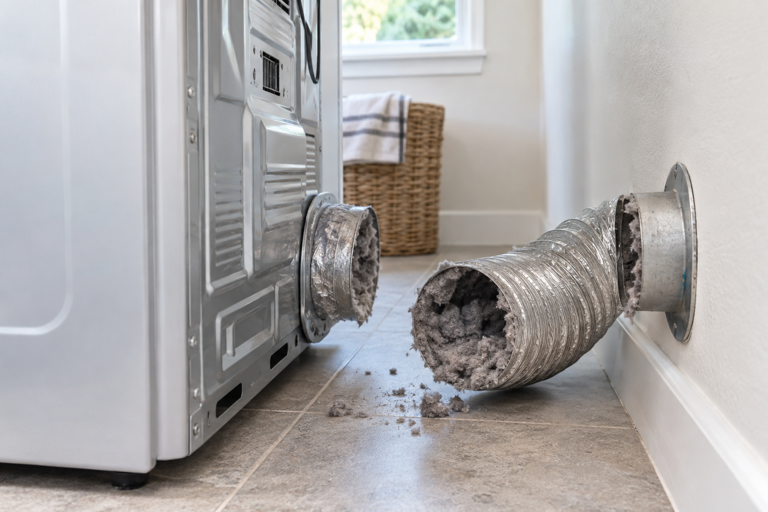 Dryer Vent That Needs Cleaning