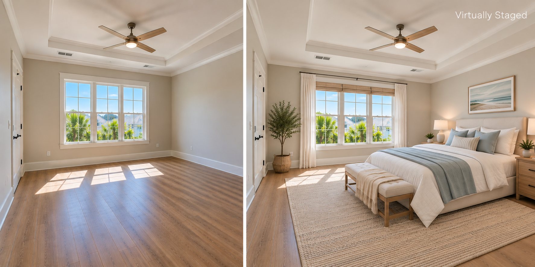 Skewed Virtually Staged Room