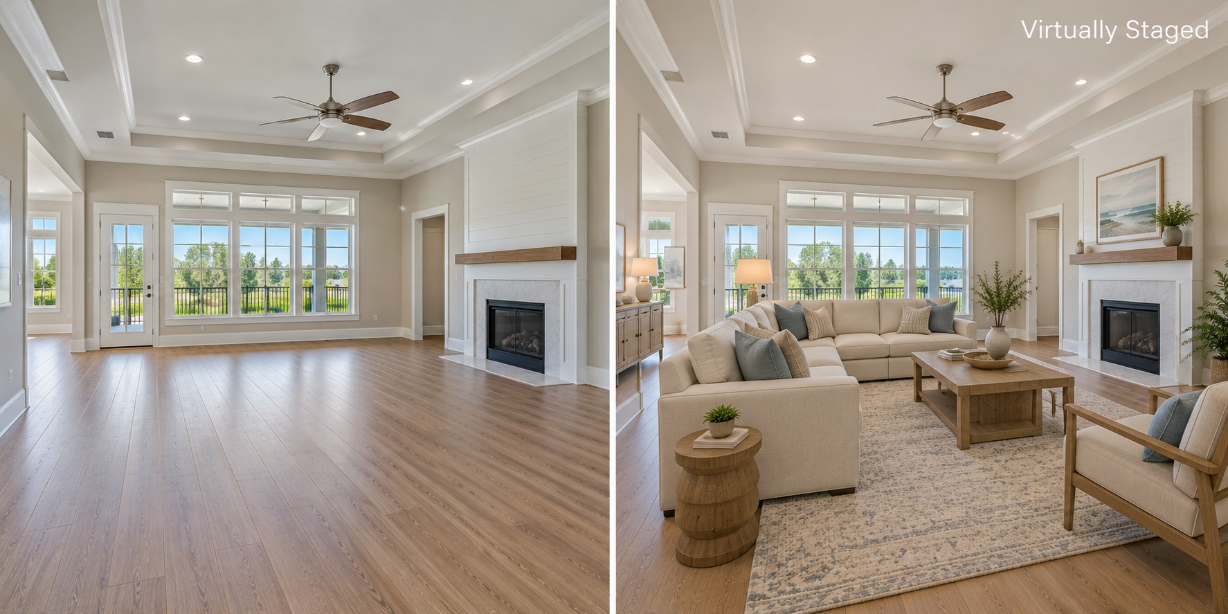 Virtually Staged Living Room