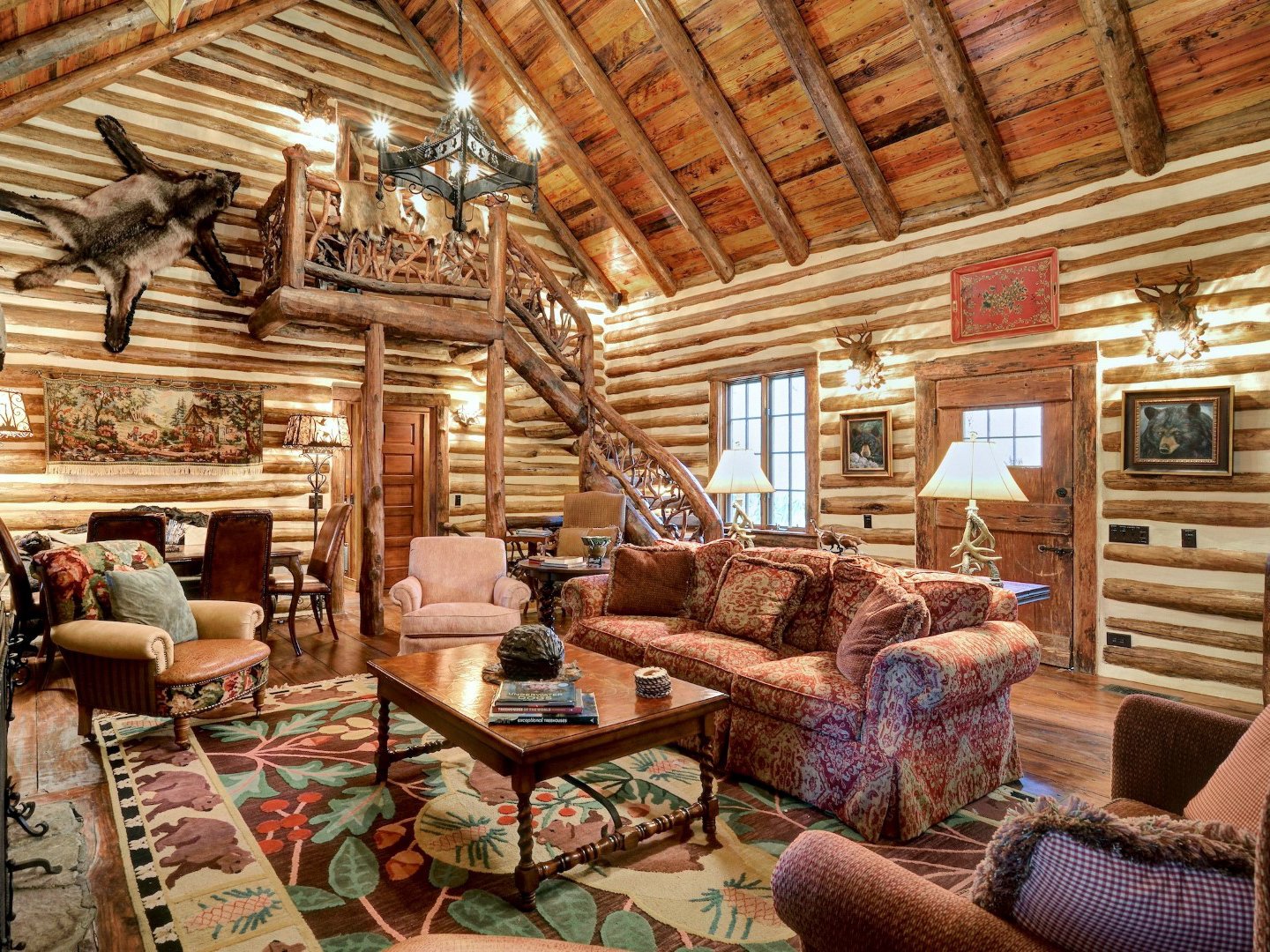 Living Room in Luxury Mountain Home - Highlands NC