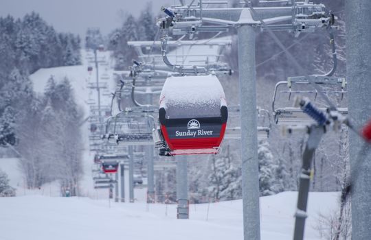 Chondola after fresh snow