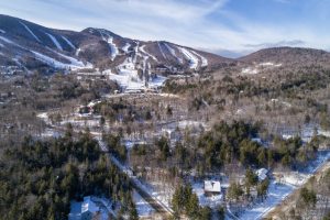 Aerial view of Sunday River Village and the resort