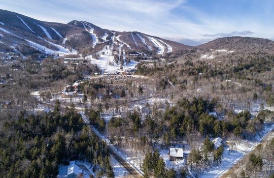 Aerial view of Sunday River Village and the resort