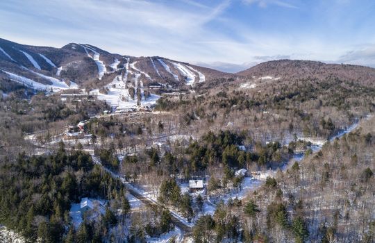 Aerial view of Sunday River Village and the resort